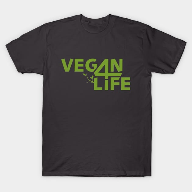 Vegan 4 Life T-Shirt by Creatobot